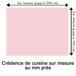Crédence de cuisine rose dragé sur mesure. Livraison gratuite !