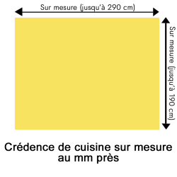Crédence de cuisine jaune poussin sur mesure. Livraison gratuite !