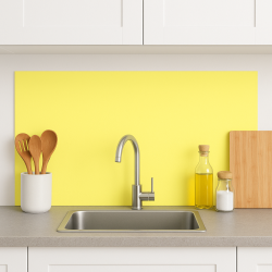 Crédence de cuisine jaune clair sur mesure. Livraison gratuite !