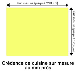 Crédence de cuisine jaune clair sur mesure. Livraison gratuite !