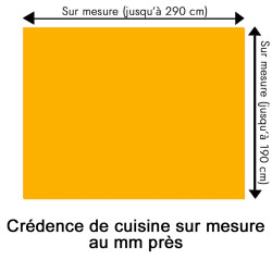 Crédence de cuisine jaune orange sur mesure. Livraison gratuite !