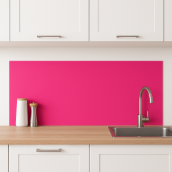 Crédence de cuisine rose fushia sur mesure. Livraison gratuite !