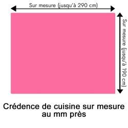 Crédence de cuisine rose sur mesure. Livraison gratuite !