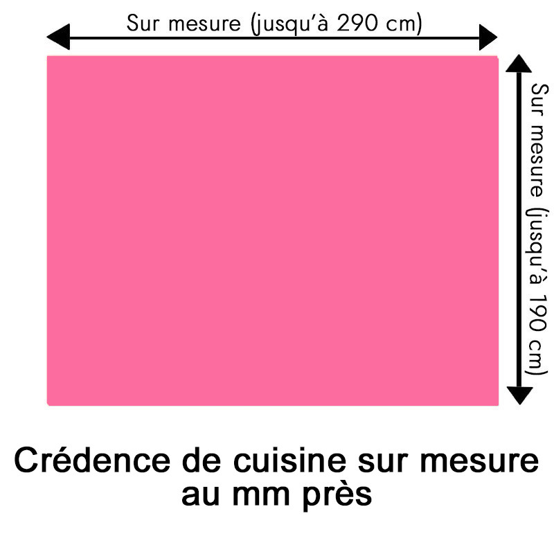 Crédence de cuisine rose sur mesure. Livraison gratuite !