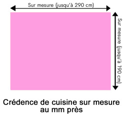 Crédence de cuisine rose pastel sur mesure. Livraison gratuite !