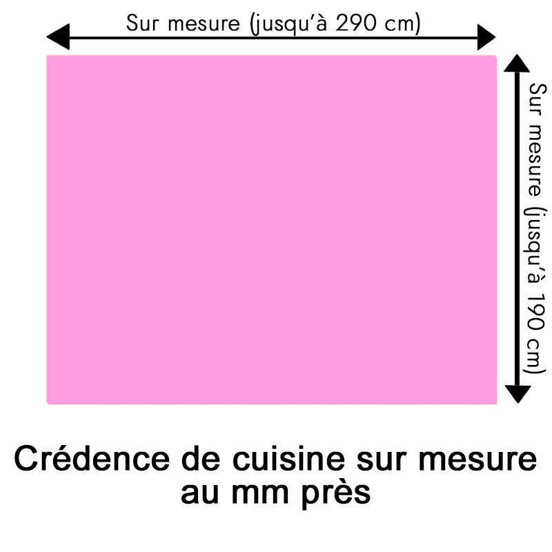 Crédence de cuisine rose pastel sur mesure. Livraison gratuite !