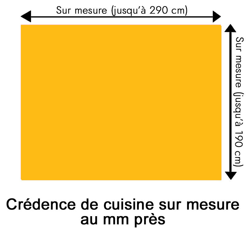 Crédence de cuisine orange clair sur mesure. Livraison gratuite !