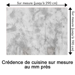 Crédence cuisine motif béton brut sur mesure au mm près