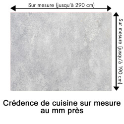 Crédence cuisine motif béton lissé sur mesure au mm près