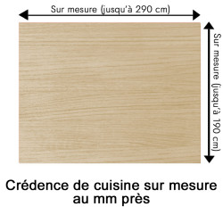 Crédence cuisine motif bois clair sur mesure au mm près