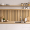 Crédence cuisine motif bois naturel en ligne mise en situation