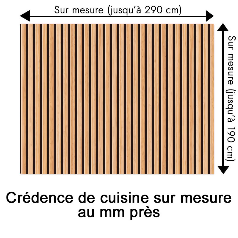 Crédence cuisine motif bois naturel en ligne sur mesure au mm près