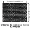 Crédence cuisine motif briques noires sur mesure au mm près