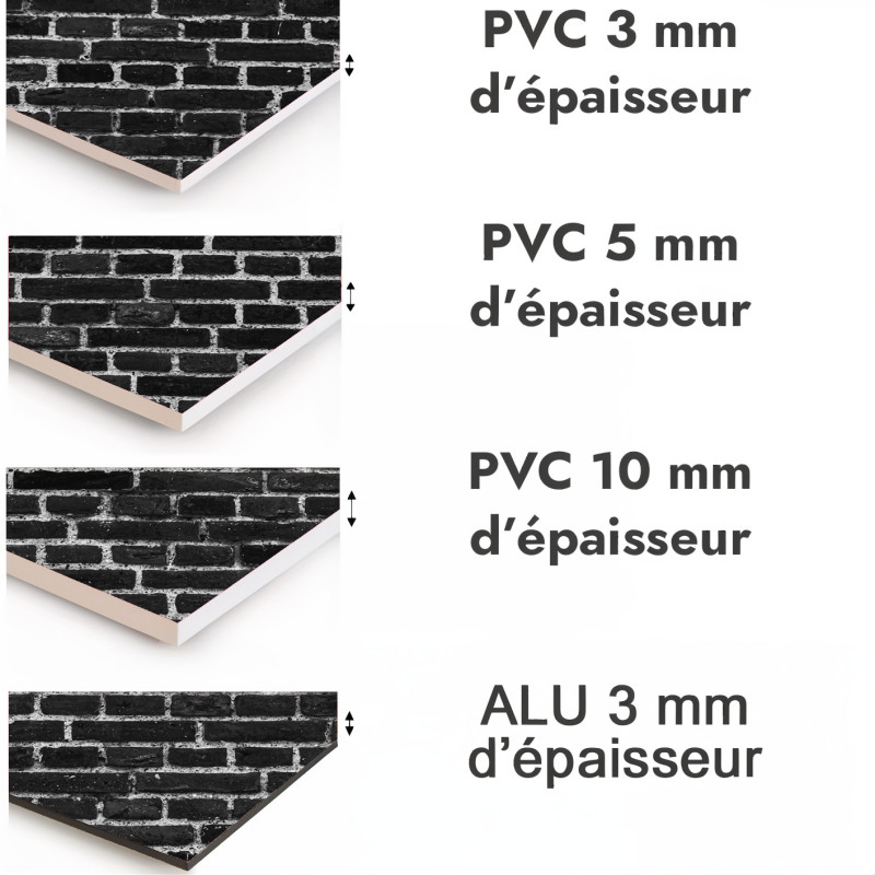 Crédence cuisine motif briques noires - PVC et ALU épaisseurs