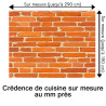 Crédence cuisine motif briques rouges sur mesure au mm près