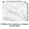 Crédence cuisine motif marbre blanc et gris clair sur mesure au mm près