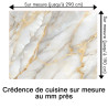 Crédence cuisine motif marbre gris et ocre sur mesure au mm près